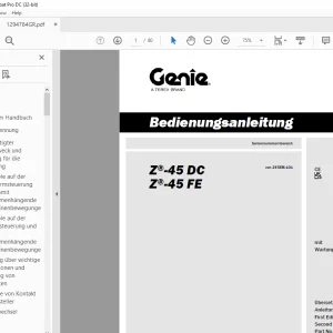 Genie lift Z-45 DC Z-45 FE Bedienungsanleitung 1294784 PDF