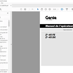 Genie lift Z-45 FE Z-45 DC Manuel de l’opérateur 1315865