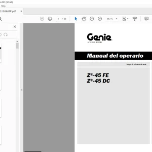 Genie lift Z-45 FE Z-45 DC Manual del operario 1315866