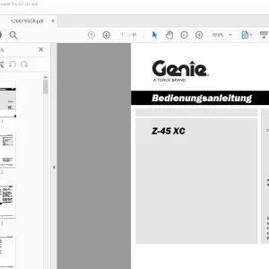 Genie lift Z-45 XC Bedienungsanleitung 1268193 PDF