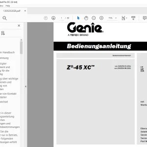 Genie lift Z-45 XC Bedienungsanleitung 1305353 PDF