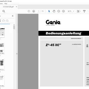 Genie lift Z-45 XC Bedienungsanleitung 1313341 PDF