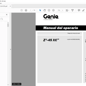 Genie lift Z-45 XC Manual del operario 1313341 PDF