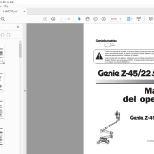 Genie lift Z-4522 Series Manual del operario 41960SP