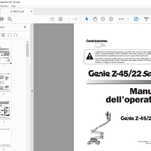Genie lift Z-45/22 Series Manuale dell’operatore 41960 PDF