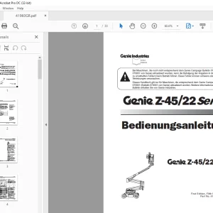 Genie lift Z-45/22Series Bedienungsanleitung 41960 PDF