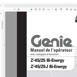 Genie lift Z-45/25 Bi-Energy Z-45/25J Bi-Energy Manuel de l’opérateur 52630