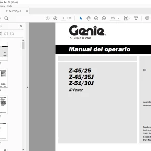 Genie lift Z-45/25 CE Z-45/25J Z-51/30J IC Power Manual del Operario
