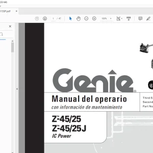 Genie lift Z-45/25 Z-45/25 J IC Power Manual del operario 110015