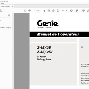 Genie lift Z-45/25 Z-45/25 J Manuel de l’opérateur 1258826