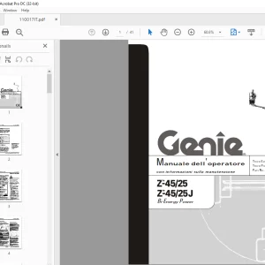 Genie lift Z-4525 Z-4525J Bi-Energy Power Manuale dell`Operatore 110017