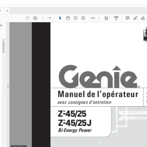 Genie lift Z-45/25 Z-45/25J Bi-Energy Power Manuel de l’opérateur 82596