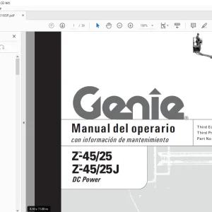 Genie lift Z-45/25 Z-45/25J DC POWER Manual del operario 110016