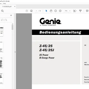 Genie lift Z-45/25 Z-45/25J DC Power Bi-Energy Power Bedienungsanleitung 114358