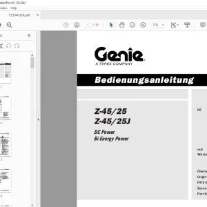 Genie lift Z-45/25 Z-45/25J DC Power Bi-Energy Power Manuel de l’opérateur Bedienungsanleitung