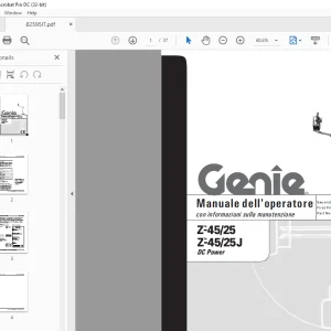 Genie lift Z-45/25 Z-45/25J DC Power Manuale dell’operatore 82595 PDF