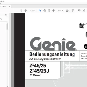 Genie Z-45/25 Z-45/25J IC-Power Operator Manual 110015 (German) PDF
