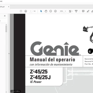 Genie lift Z-45/25 Z-45/25J IC Power Manual del operario 82600