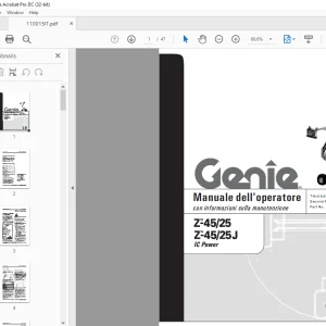 Genie lift Z-45/25 Z-45/25J IC Power Manuale dell’operatore 110015
