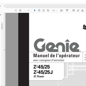 Genie lift Z-45/25 Z-45/25J IC-Power Manuel de l’opérateur 110015