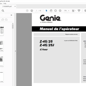 Genie lift Z-45/25 Z-45/25J IC Power Manuel de l’opérateur 21856