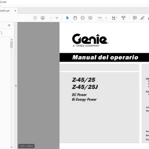 Genie lift Z-45/25 Z-45/25J Manual del operario 114344 PDF