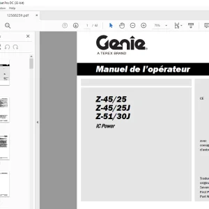 Genie lift Z-45/25 Z-45/25J Z-45/30J IC Power Manuel de l’opérateur PDF