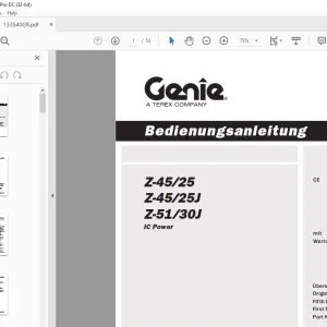 Genie lift Z-45/25 Z-45/25J Z-51/30J Bedienungsanleitung 133540