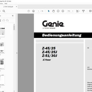 Genie lift Z-45/25 Z-45/25J Z-51/30J IC Power Bedienerhandbuch 219413