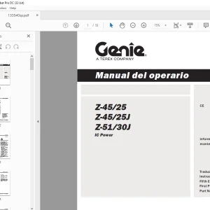 Genie lift Z-45/25 Z-45/25J Z-51/30J IC Power Manual del operario 133540