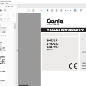 Genie lift Z-45/25 Z-45/25J Z-51/30J IC Power Manuale dell'operatore 133540