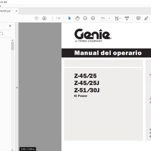 Genie lift Z-45/25 Z-45/25J Z-51/30J Manual del operario 114340