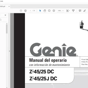 Genie lift Z-45/25DC Z-45/25J DC Manual del operario 52700 PDF