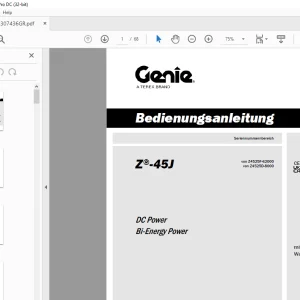 Genie lift Z-45J DC Power Bi-Energy Power Bedienungsanleitung