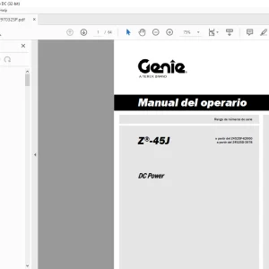 Genie lift Z-45J DC Power Manual del operario - PDF DOWNLOAD (Spanish)