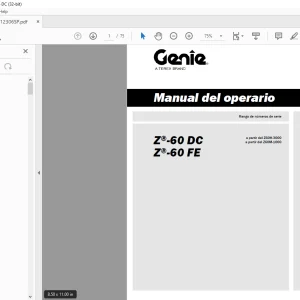 Genie lift Z-60 DC Z-60 DC Manual del operario - PDF DOWNLOAD (Spanish)