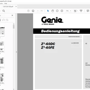 Genie lift Z-60 DC Z-60 FE Bedienungsanleitung 1307261 - PDF DOWNLOAD (GERMAN)