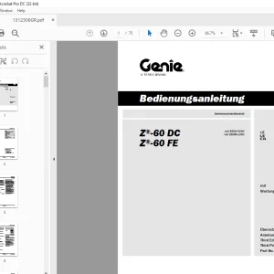Genie lift Z-60 DC Z-60 FE Bedienungsanleitung 1312306 PDF