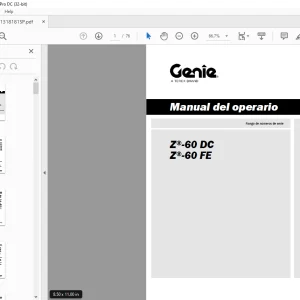 Genie lift Z-60 DC Z-60 FE Manual del operario 1318181-PDF DOWNLOAD (Spanish)