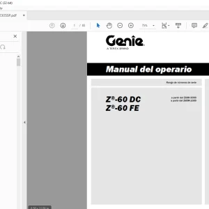 Genie lift Z-60 DC Z-60 FE  Manual del operario - PDF DOWNLOAD (Spanish)
