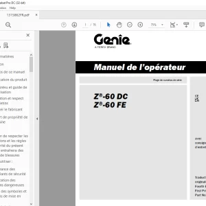 Genie lift Z-60 DC Z-60 FE Manuel de l’opérateur 1315862
