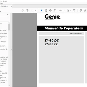 Genie lift Z-60 DC Z-60 FE Manuel de l’opérateur 1315863