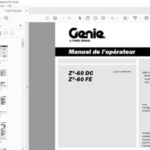 Genie lift Z-60 DC Z-60 FE Manuel de l’opérateur PDF