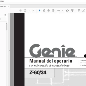 Genie lift Z-60/34 Manual del operario 1000209 PDF