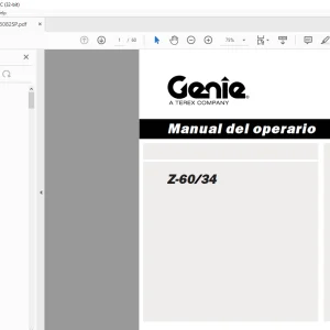 Genie lift Z-60/34 Manual del operario 133082 PDF
