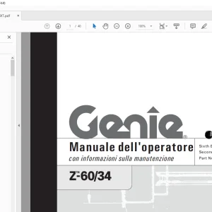 Genie lift Z-60/34 Manuale dell`Operatore 1000209 - PDF DOWNLOAD (Italian)
