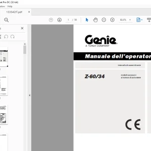 Genie lift Z-60/34 Manuale dell’operatore 133542 - PDF DOWNLOAD (Italian)