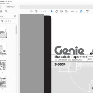 Genie lift Z-60/34 Manuale dell’operatore 43630 - PDF DOWNLOAD (Italian)