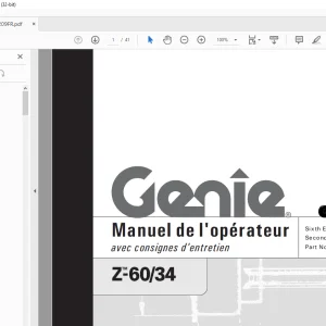 Genie lift Z-60/34 Manuel de l`Operateur 1000209 PDF