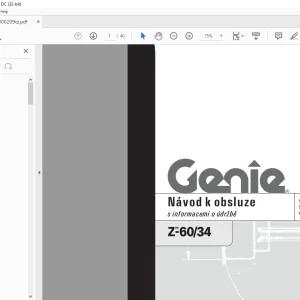 Genie lift Z-6034 Návod k obsluze Manual - PDF DOWNLOAD (Czech)